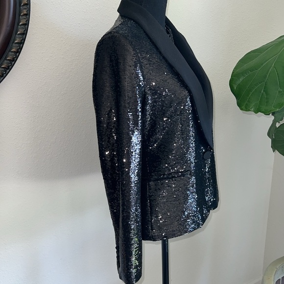 Ralph Lauren Women’s Sequin Single Breast Lined Heavy Blazer Jacket Size 6 - Picture 6 of 16